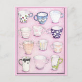 Carte postale de collection rose (Devant)