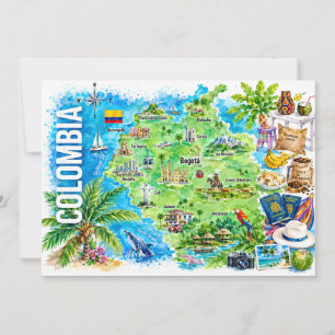 Carte postale de Colombie aquarelle de voyage