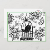 Carte postale de coloration Harmony (Devant / Derrière)
