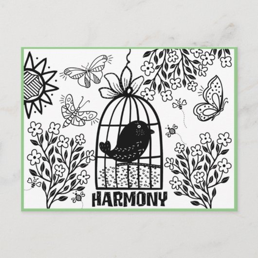 Carte postale de coloration Harmony (Devant)