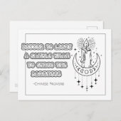 Carte postale de coloriage de proverbe chinois (Devant / Derrière)