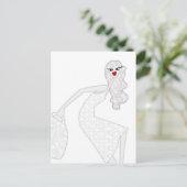 Carte postale de coloriage fille heureuse dansant (Debout devant)