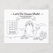 Carte postale de coloriage mathématique de l'océan (Devant)