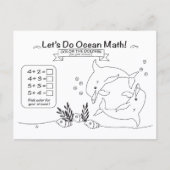 Carte postale de coloriage mathématique sur l'océa (Devant)