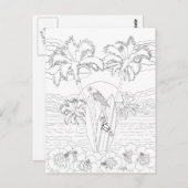 Carte postale de coloriage pour adultes : planches (Devant / Derrière)