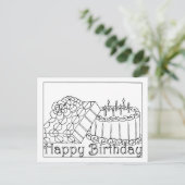 Carte postale de coloriage pour un anniversaire (Debout devant)