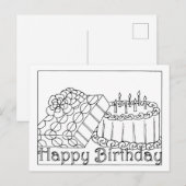 Carte postale de coloriage pour un anniversaire (Devant / Derrière)