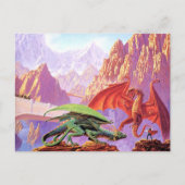 Carte postale de combat de dragon épique – Art de  (Devant)