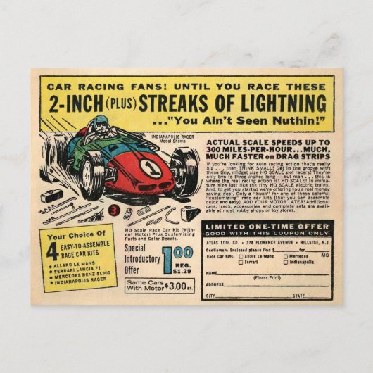 Carte postale de commande par courrier de voiture  (Devant)