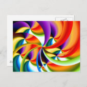 Carte postale de conception abstraite colorée (Devant / Derrière)