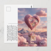 Carte postale de conception de ballon de cœur de l (Devant / Derrière)