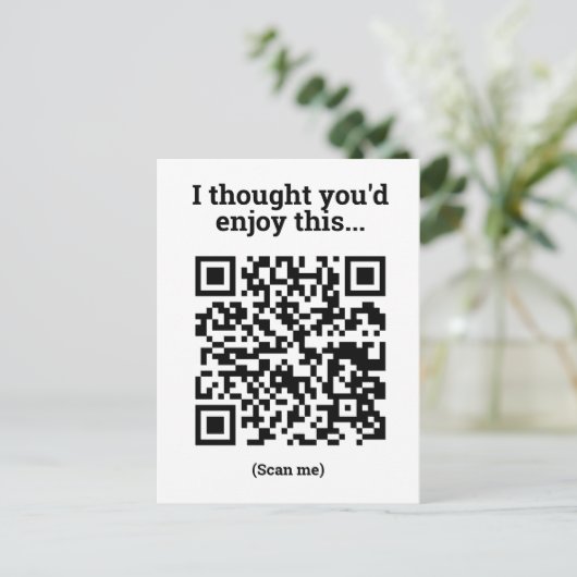 Carte postale de conception de code QR (Debout devant)
