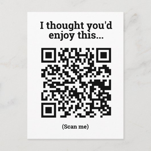 Carte postale de conception de code QR (Devant)