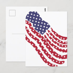 Carte postale de conception de drapeau bleu blanc