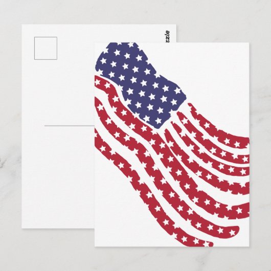 Carte postale de conception de drapeau bleu blanc  (Devant / Derrière)