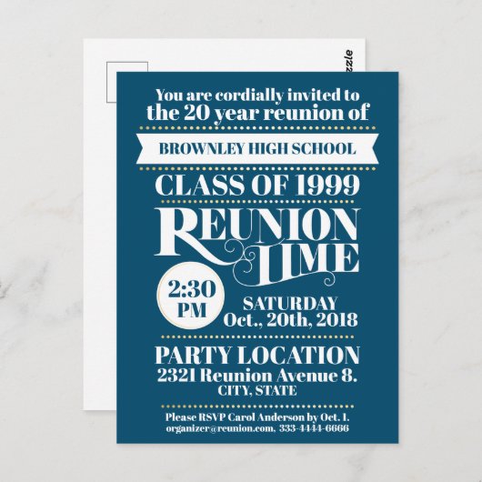 Carte postale de conception de réunion d'école (Devant / Derrière)