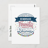 Carte postale de conception de réunion familiale (Devant / Derrière)