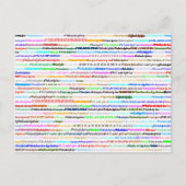 Carte postale de conception de texte de Philadelph (Devant)