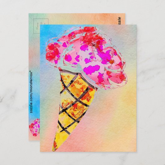 Carte postale de cône de glace (Devant / Derrière)