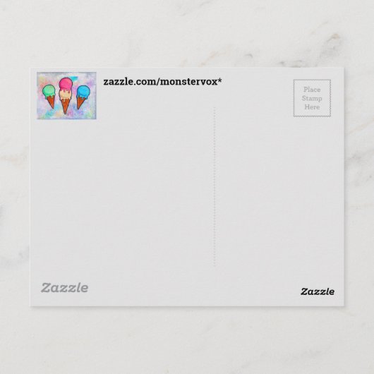 Carte postale de cônes de glace (Dos)