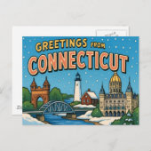Carte postale de CONNECTICUT (Devant / Derrière)