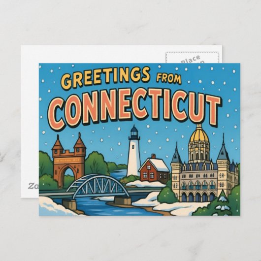 Carte postale de CONNECTICUT (Devant / Derrière)