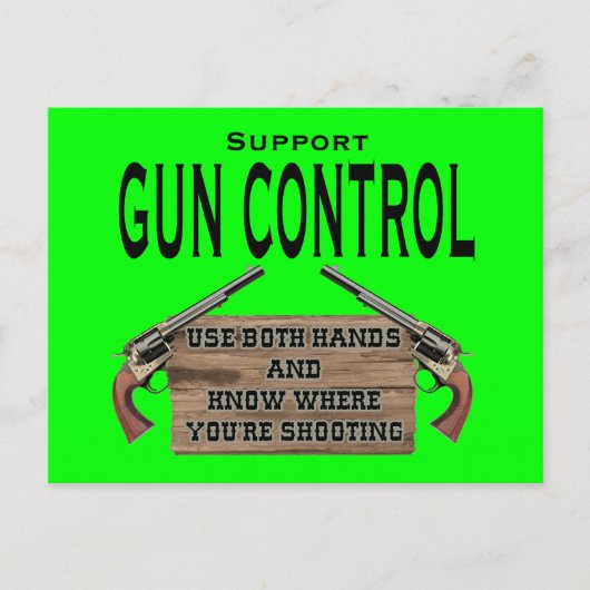 Carte postale de contrôle d'arme amusante #1 (Devant)