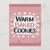 Carte postale de cookies cuits au four chauds