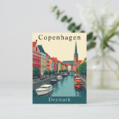 Carte postale de Copenhagen, Danemark Vintage voya (Debout devant)
