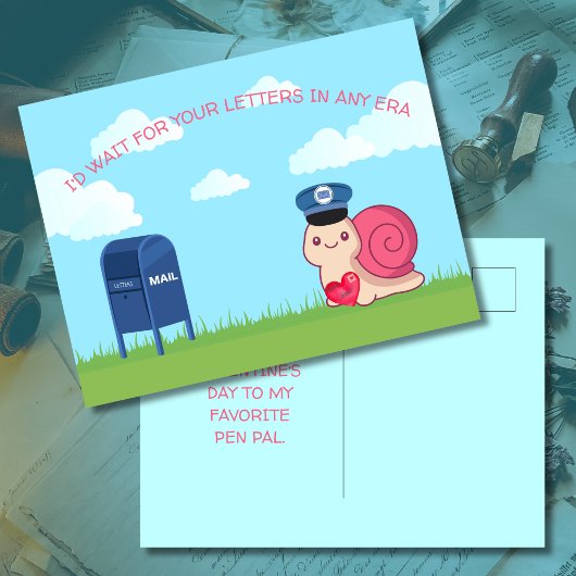 Carte postale de correspondant(e) mignonne pour la