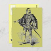 Carte postale de costumes élisabéthains (Devant / Derrière)