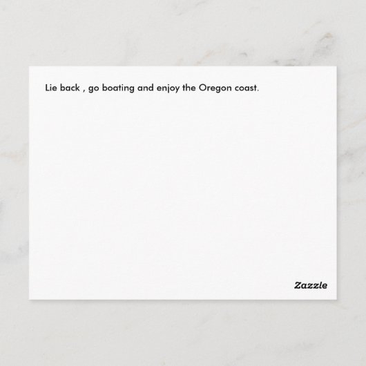 Carte postale de côte de l'Orégon (Dos)