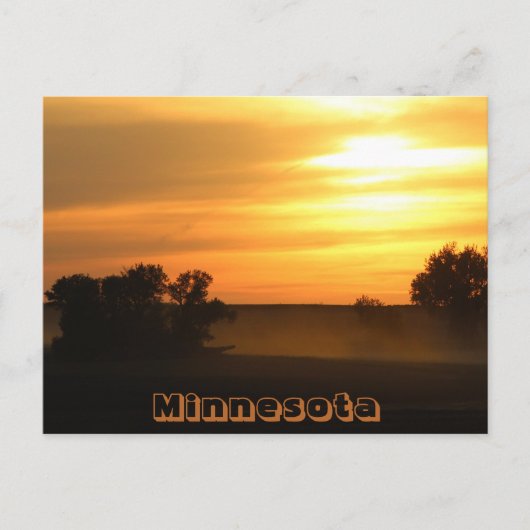 Carte postale de coucher de soleil du Minnesota (Devant)