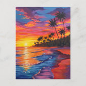 Carte postale de coucher de soleil tropical (Devant)