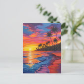 Carte postale de coucher de soleil tropical (Debout devant)
