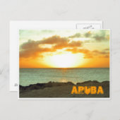 Carte postale de coucher du soleil d'Aruba (Devant / Derrière)
