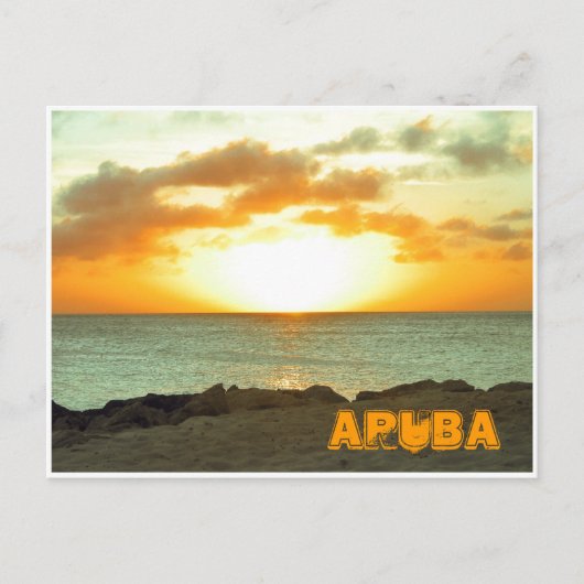 Carte postale de coucher du soleil d'Aruba (Devant)