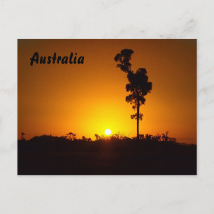 Carte postale de coucher du soleil d'Australien à