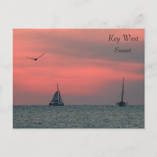 Carte postale de coucher du soleil de Key West (Devant)
