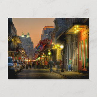 Carte postale de coucher du soleil de rue de