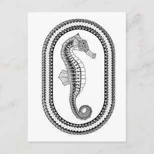 Carte postale de couleur adulte de Seahorse