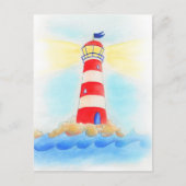 Carte postale de couleur blanche du phare (Devant)