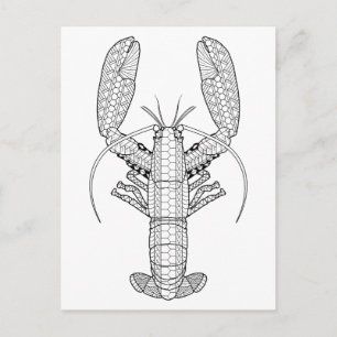 Carte postale de couleur pour adultes de homard