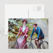 Carte postale de couple à vélo (Devant / Derrière)