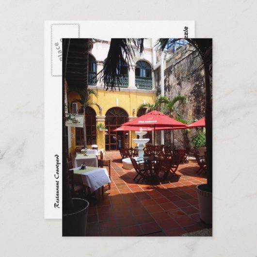 Carte postale de cour de restaurant (Devant / Derrière)