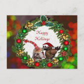 Carte postale de couronne colorée de Noël (Devant)