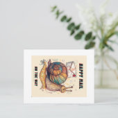 Carte postale de courrier escargot heureux (Debout devant)