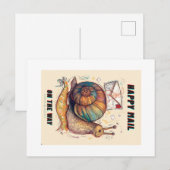 Carte postale de courrier escargot heureux (Devant / Derrière)