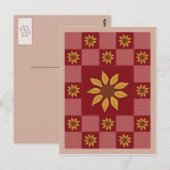 Carte postale de courtepointe de tournesol (Devant / Derrière)