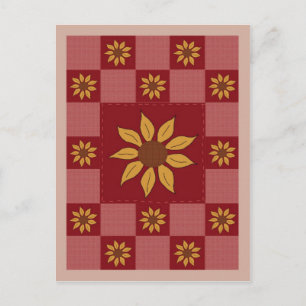Carte postale de courtepointe de tournesol